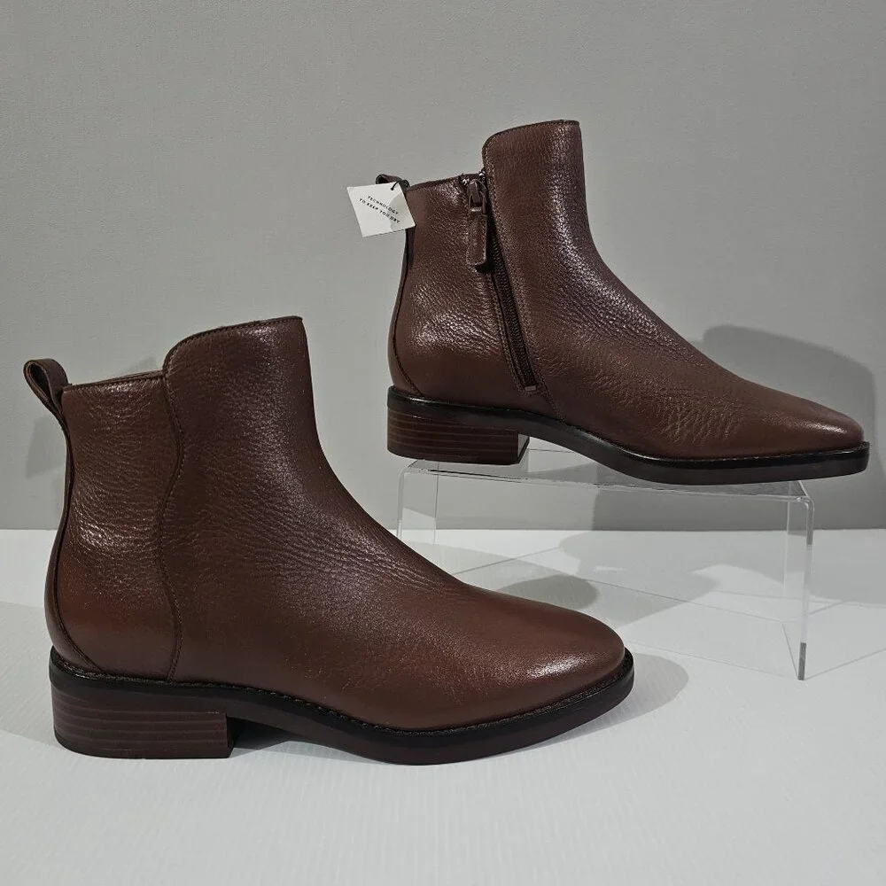 Cole Haan River Chelsea Ankle Bootie Sequoia Brown Leather Boot Size 9 - Picture 3 of 14